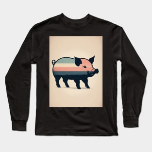 Pig 3 - Japanese Old Vintage Long Sleeve T-Shirt